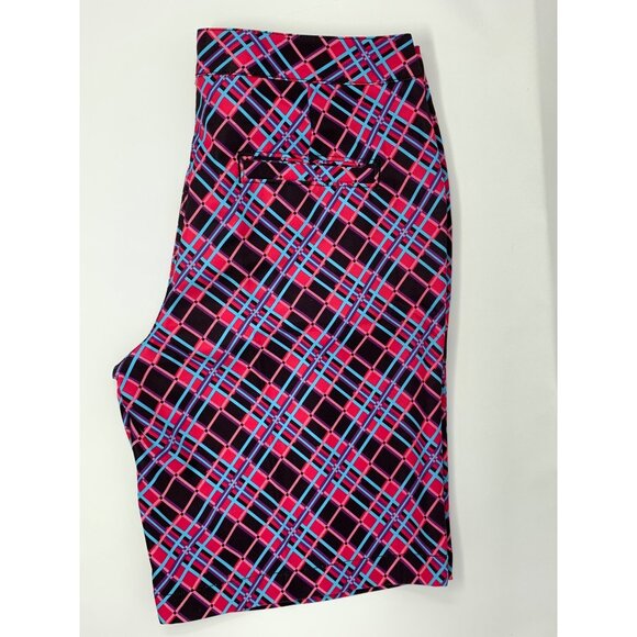 PGA Tour Pink and Black Plaid Bermuda Women's Golf Shorts Size‎ 10 - Picture 5 of 8
